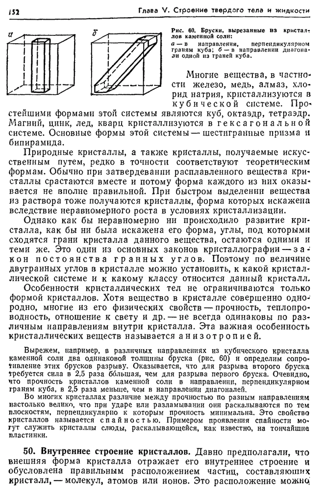 Скорость света в кристалле каменной соли. Прочность кристаллов. Теоретическая прочность кристаллов. Внутреннее строение кристаллов. Жидкость бруска.