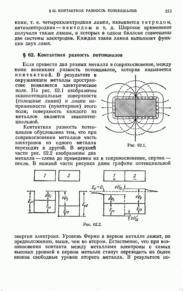 Разность потенциалов металлов