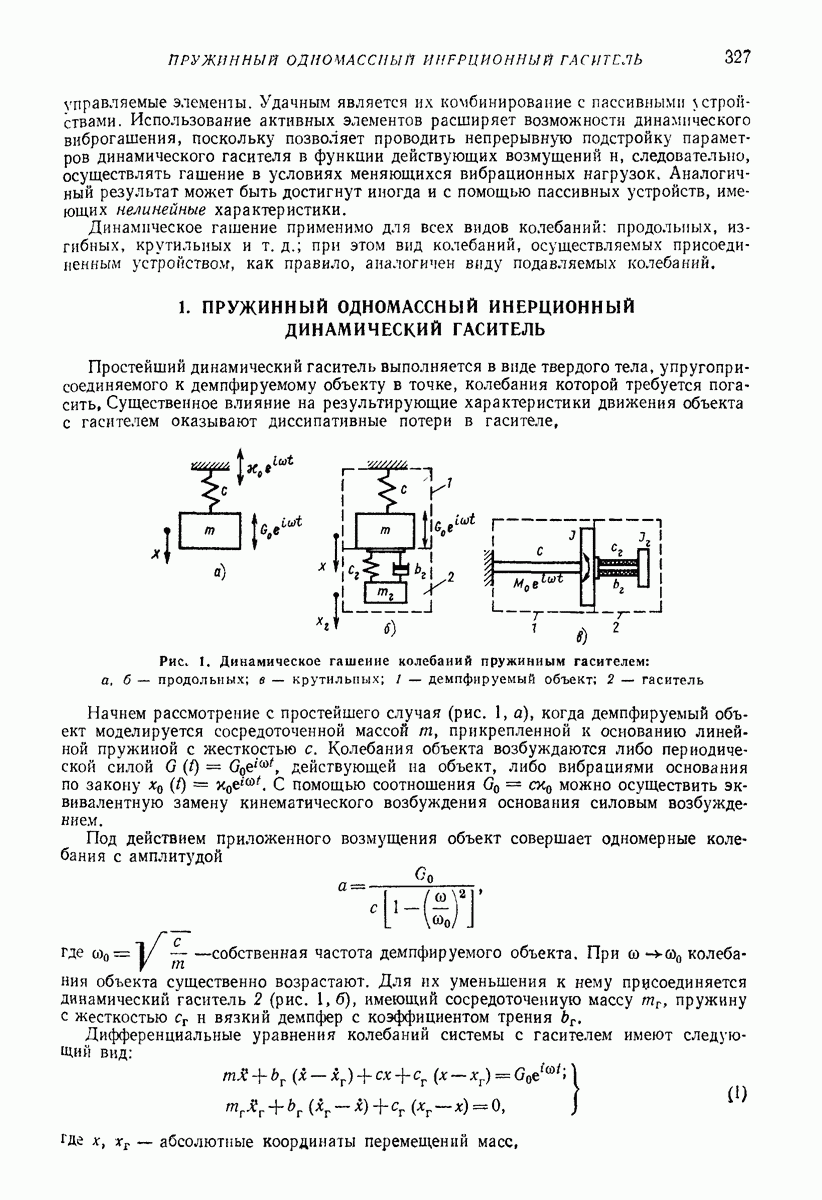 1. ПРУЖИННЫЙ ОДНОМАССНЫЙ ИНЕРЦИОННЫЙ ДИНАМИЧЕСКИЙ ГАСИТЕЛЬ