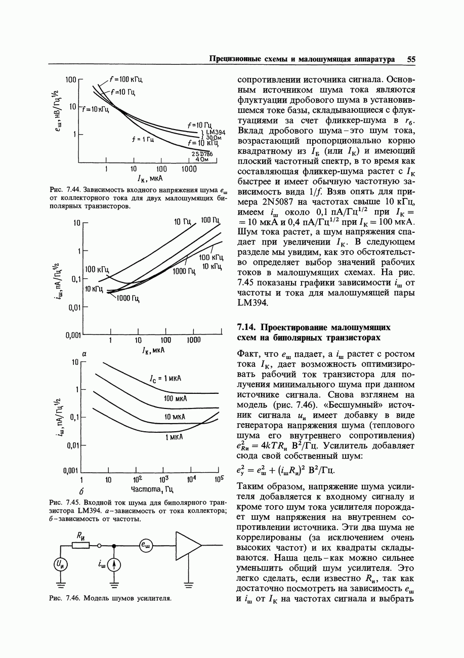 7.14. Проектирование малошумящих схем на биполярных транзисторах